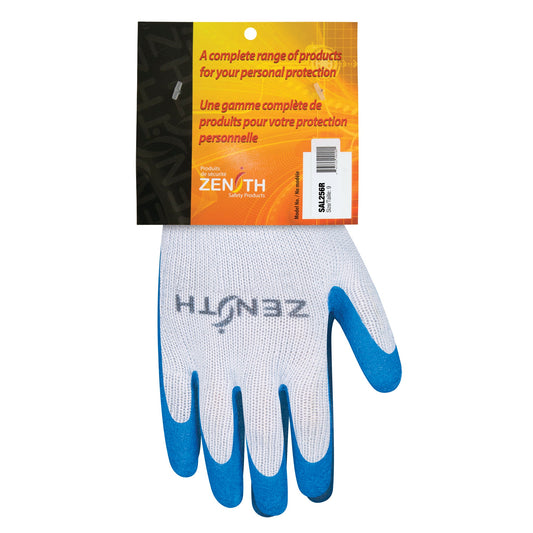 Gants enduits tricot sans couture en caoutchouc naturel, taille 9, revêtement en latex de caoutchouc, jauge 10, extérieur en polyester/coton
