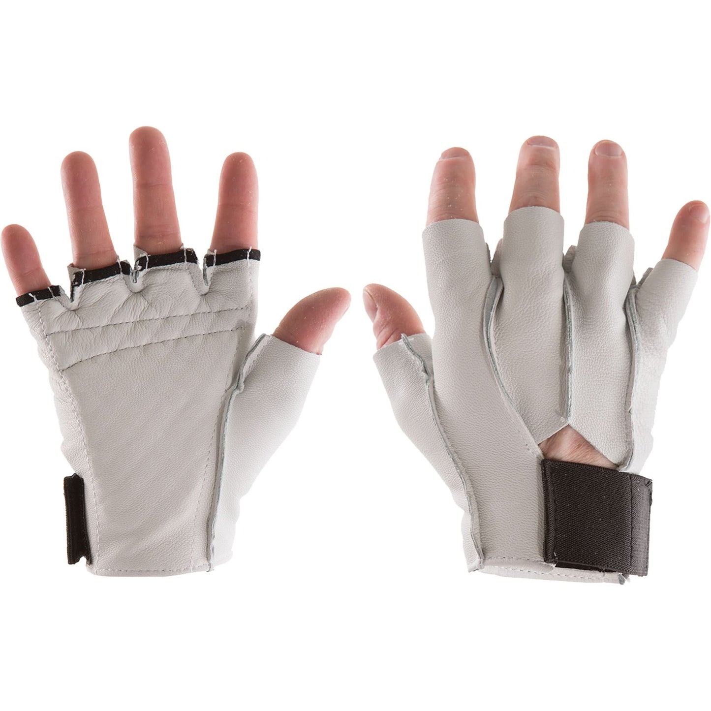Gants anti-chocs gaufrés - Droite, taille L, paume en cuir pleine fleur