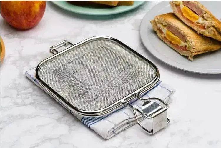 Sandwich BBQ Grill Grille-pain à sandwich Four à pain en acier inoxydable Filet de barbecue Outil de cuisson pour le petit-déjeuner