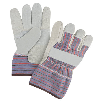 Premium Patch Palm Fitters Gloves, Large, Split Cowhide Palm, Cotton Inner Lining