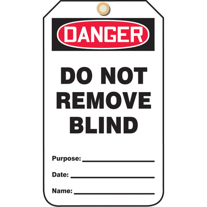 Safety Tags, Plastic, 3-3/8" W x 5-7/8" H, English