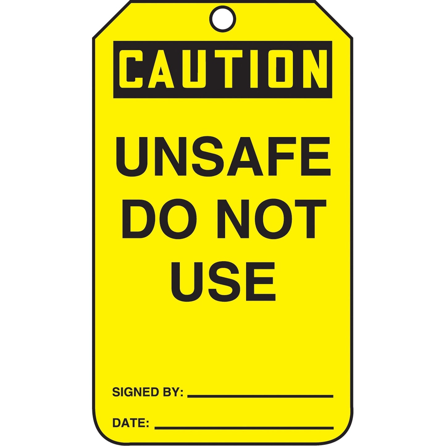 Safety Tags, Plastic, 3-3/8" W x 5-7/8" H, English