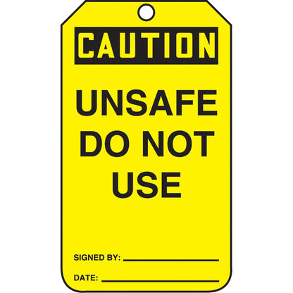 Safety Tags, Plastic, 3-3/8" W x 5-7/8" H, English