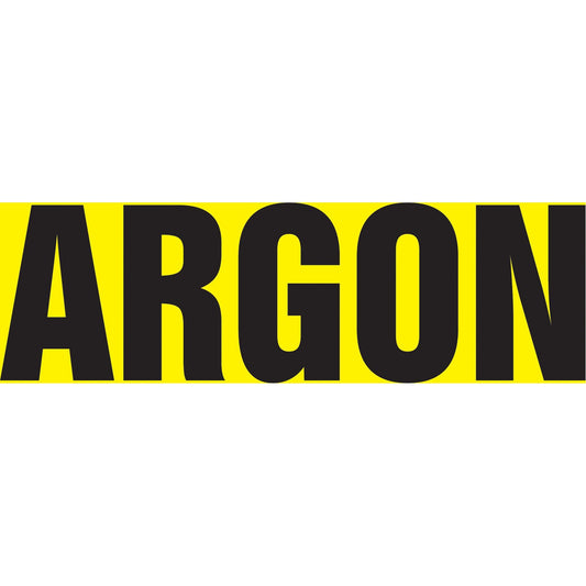 "Argon" Pipe Marker, Self-Adhesive, 1-1/2" H x 8" W, Black on Yellow