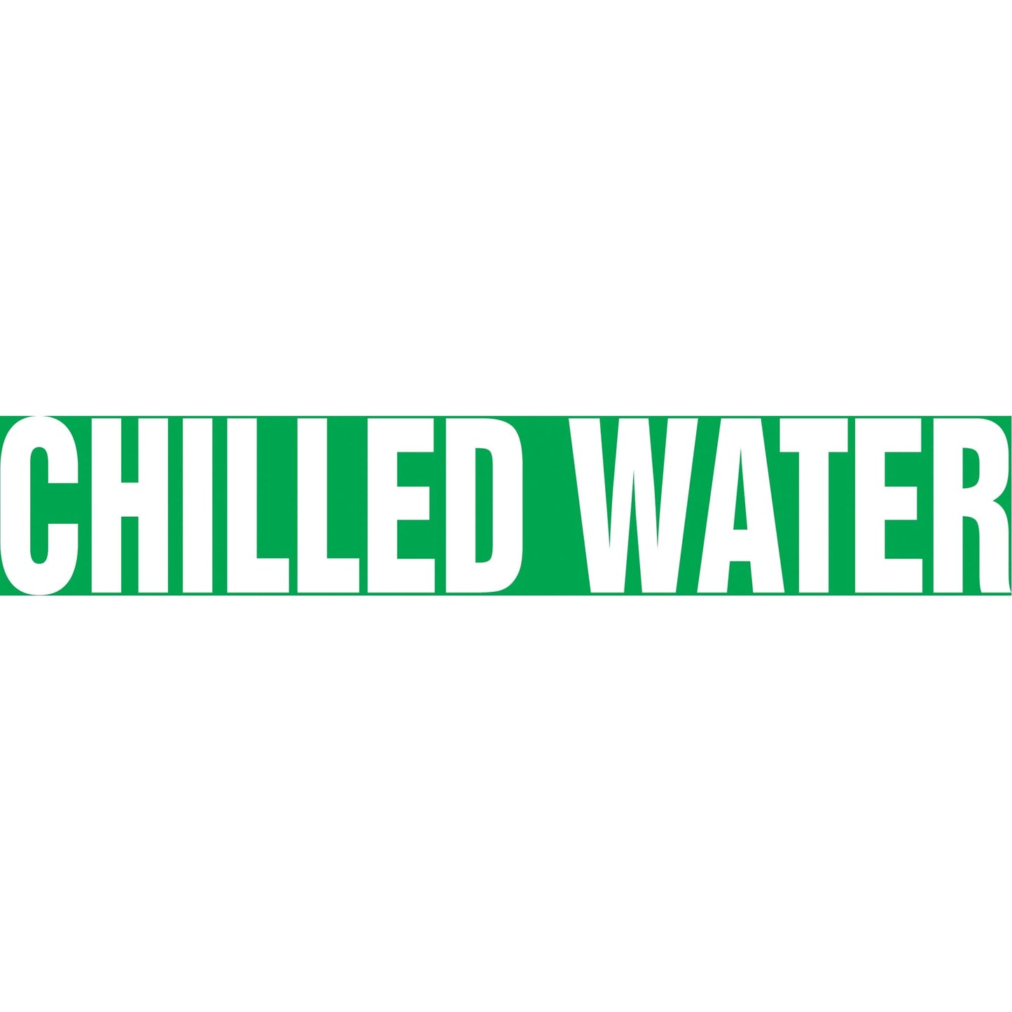 "Chilled Water" Pipe Marker, Self-Adhesive, 1" H x 8" W, Black on Yellow