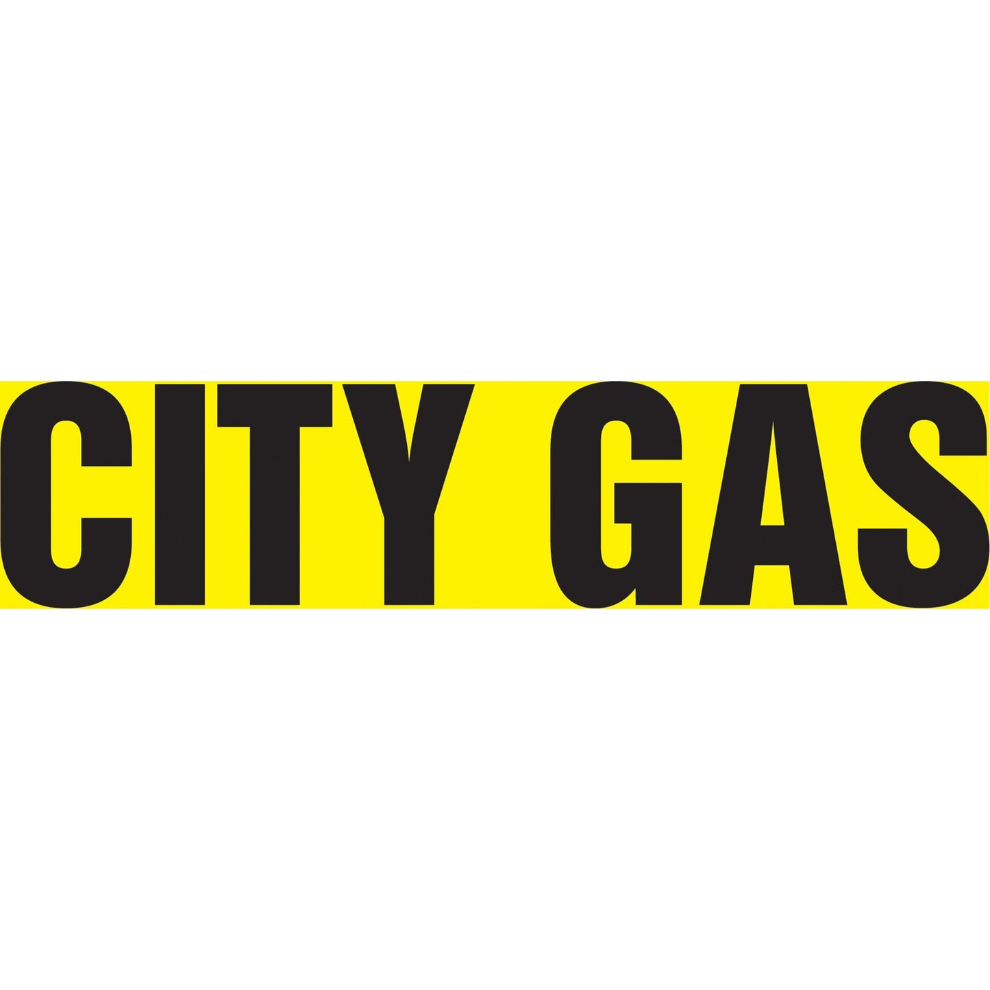 "City Gas" Pipe Marker, Self-Adhesive, 1" H x 8" W, Black on Yellow