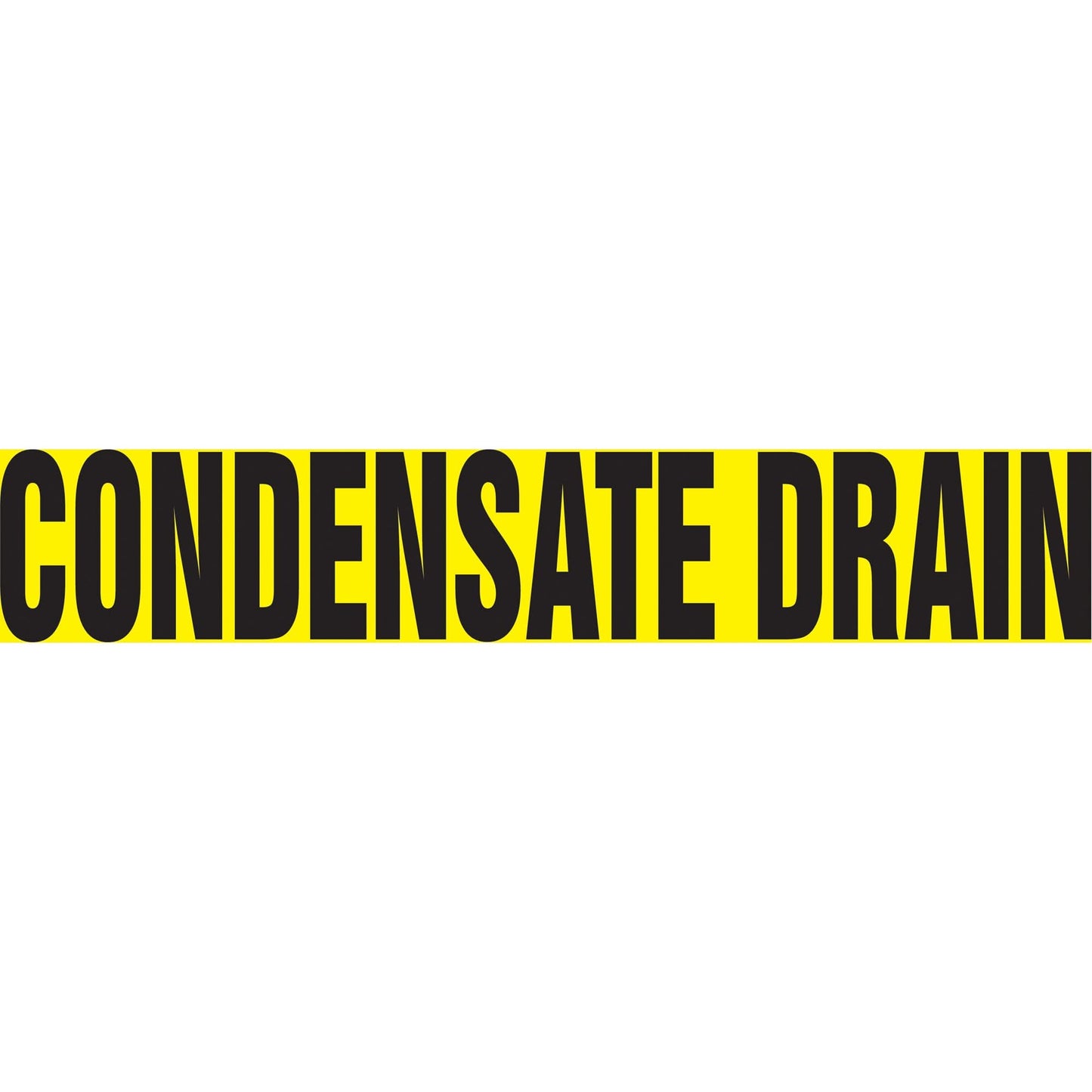 "Condensate Drain" Pipe Marker, Self-Adhesive, 4" H x 24" W, Black on Yellow