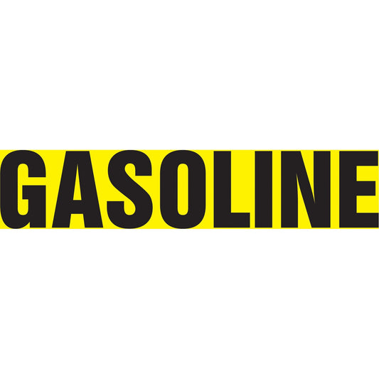 "Gasoline" Pipe Marker, Self-Adhesive, 4" H x 24" W, Black on Yellow