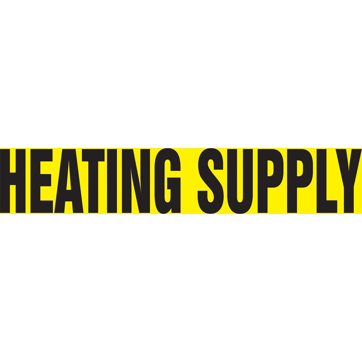 "Heating Supply" Pipe Marker, Self-Adhesive, 1-1/2" H x 8" W, Black on Yellow