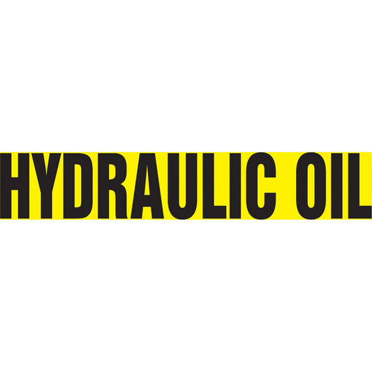 "Hydraulic Oil" Pipe Marker, Self-Adhesive, 1" H x 8" W, Black on Yellow