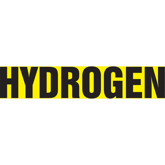 Marqueur de tuyau "Hydrogène", autocollant, 3,8 cm H x 20,3 cm L, noir sur jaune