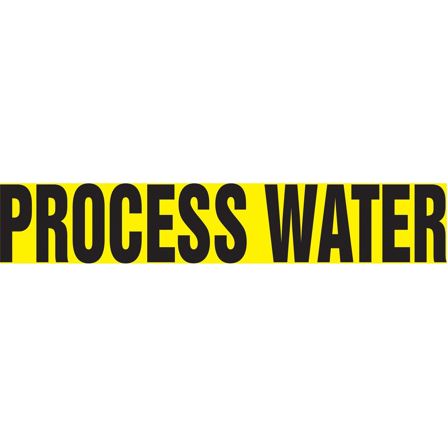 "Process Water" Pipe Marker, Self-Adhesive, 2-1/2" H x 12" W, Black on Yellow