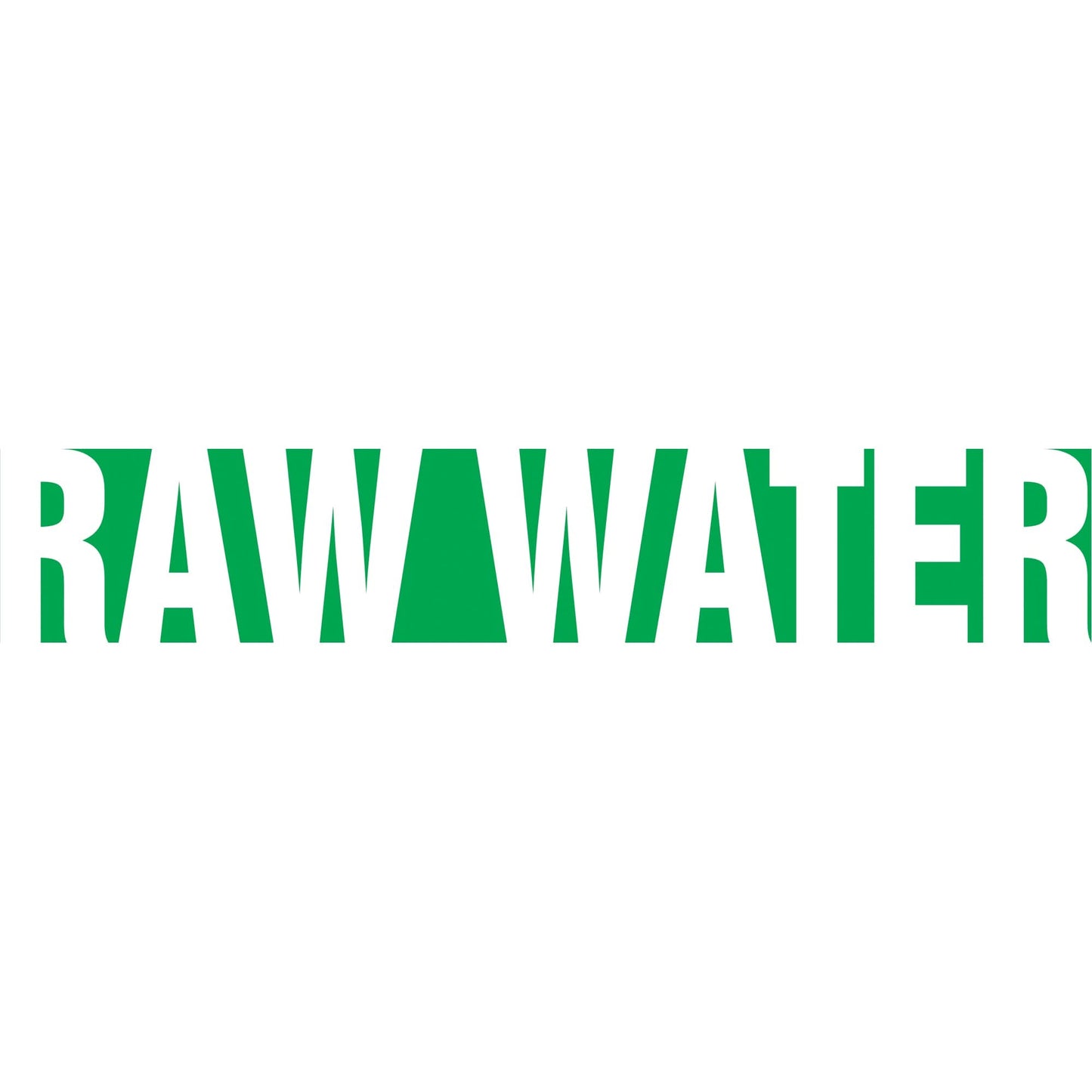 "Raw Water" Pipe Marker, Self-Adhesive, 4" H x 24" W, White on Green