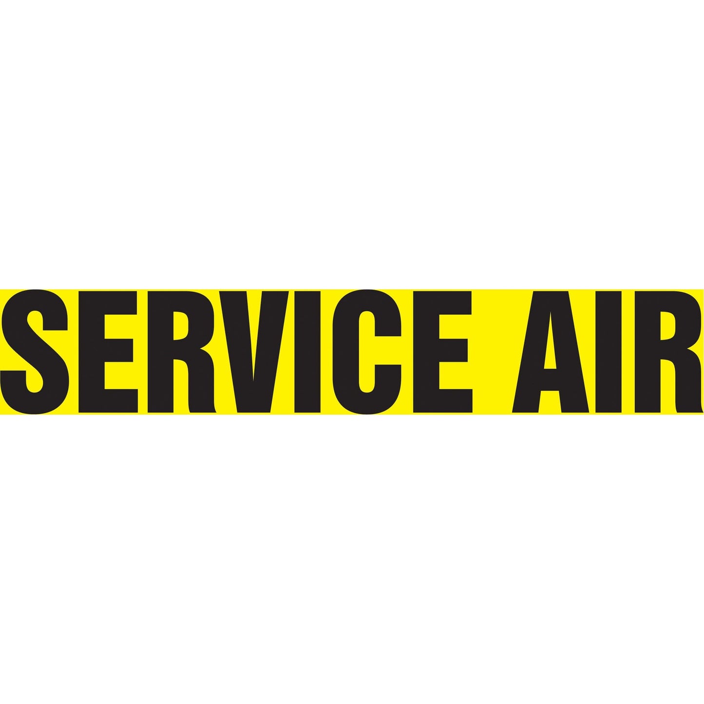"Service Air" Pipe Marker, Self-Adhesive, 4" H x 24" W, Black on Yellow