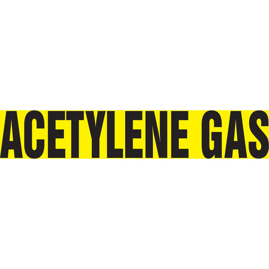 Snap Tite™ "Acetylene Gas" Pipe Marker, Snap-On, 6" H x 8" W, Black on Yellow