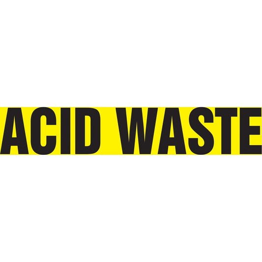 Snap Tite™ "Acid Waste" Pipe Marker, Snap-On, 9" H x 8" W, Black on Yellow