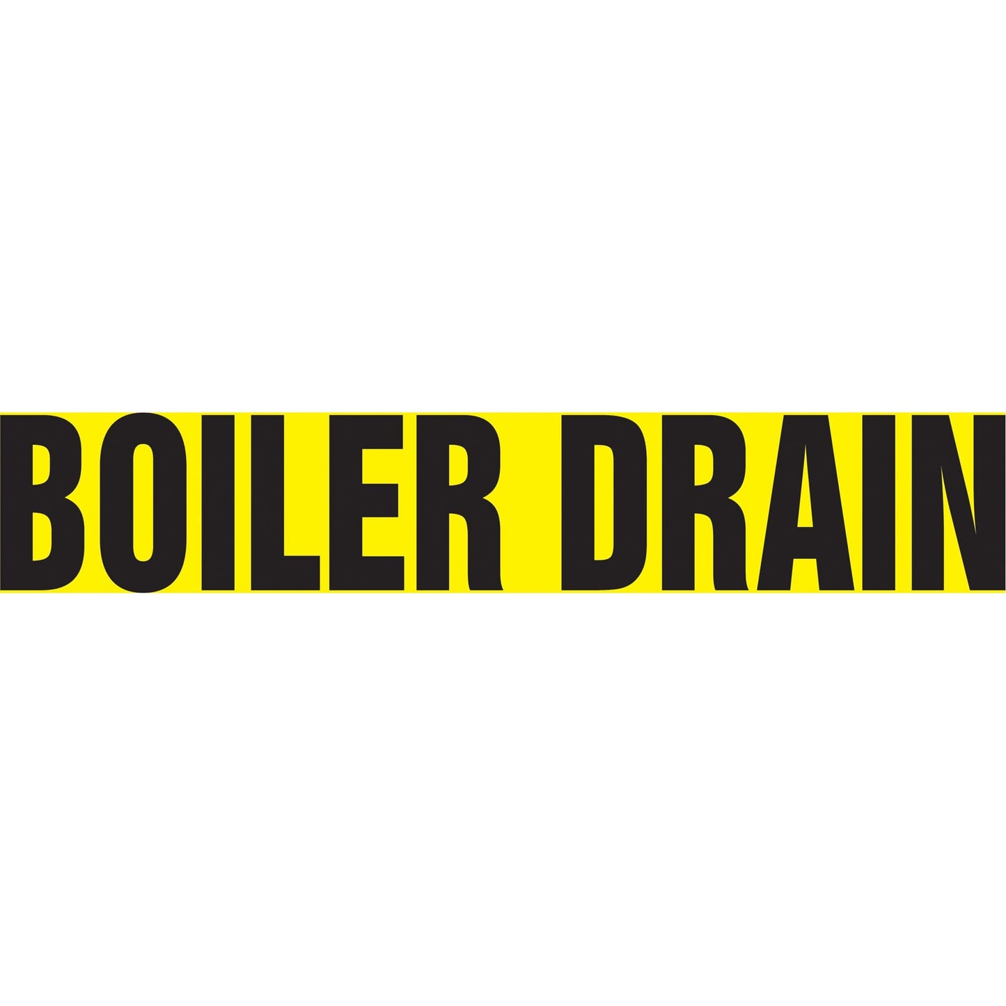 Snap Tite™ "Boiler Drain" Pipe Marker, Snap-On, 6" H x 8" W, Black on Yellow