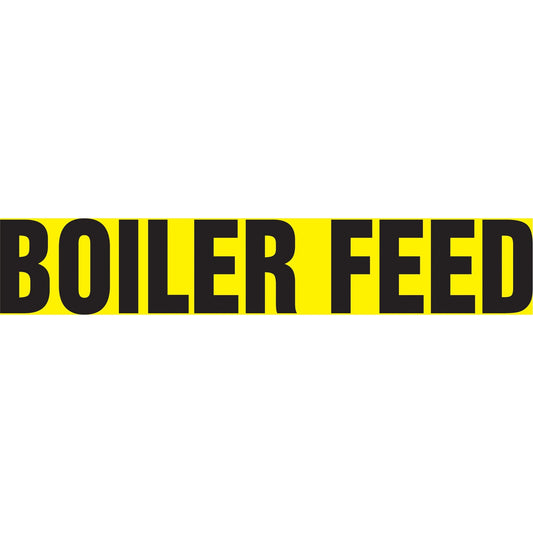 Snap Tite™ "Boiler Feed" Pipe Marker, Snap-On, 14" H x 12" W, Black on Yellow