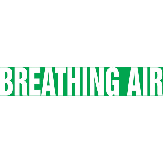 Snap Tite™ "Breathing Air" Pipe Marker, Snap-On, 6" H x 8" W, White on Green