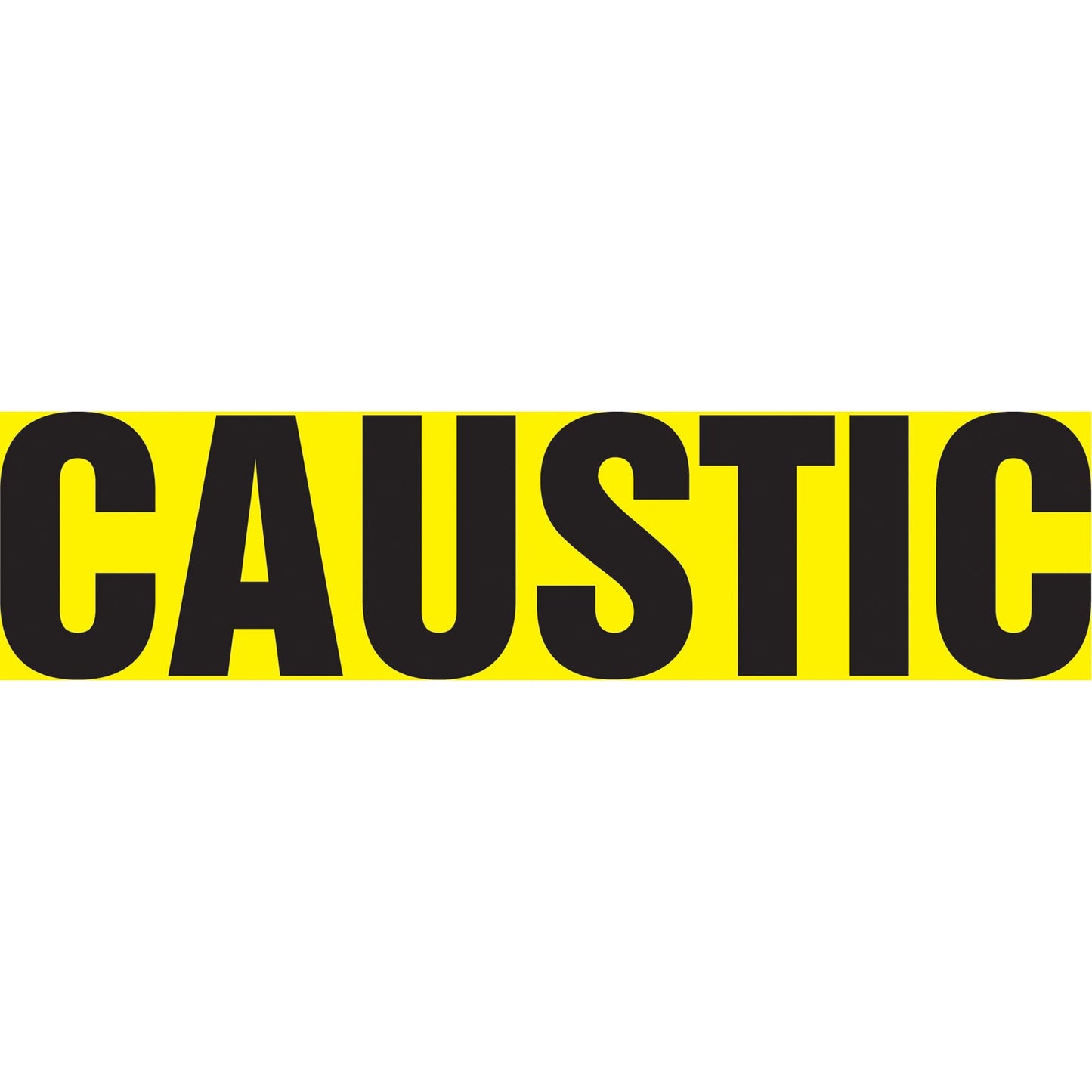 Snap Tite™ "Caustic" Pipe Marker, Snap-On, 14" H x 12" W, Black on Yellow