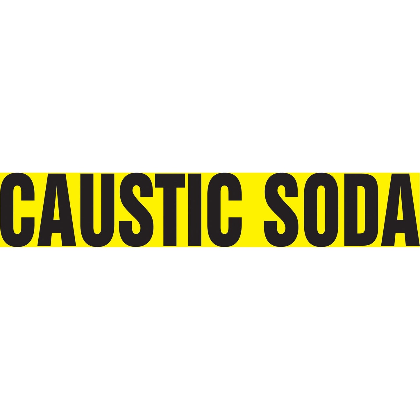 Marqueur de tuyau Snap Tite™ « Soude caustique », à clipser, 9" H x 8" W, noir sur jaune