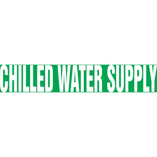 Snap Tite™ "Chilled Water Supply" Pipe Marker, Snap-On, 6" H x 8" W, White on Green