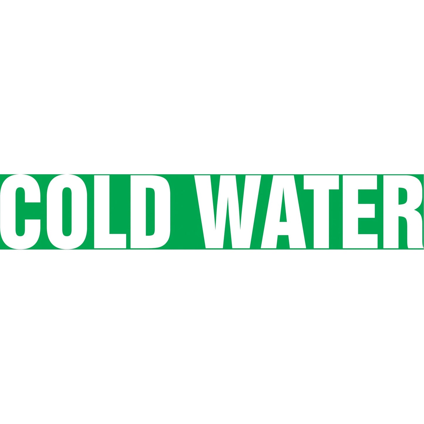 Snap Tite™ "Cold Water" Pipe Marker, Snap-On, 6" H x 8" W, White on Green