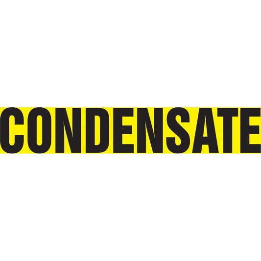 Snap Tite™ "Condensate" Pipe Marker, Snap-On, 14" H x 12" W, Black on Yellow