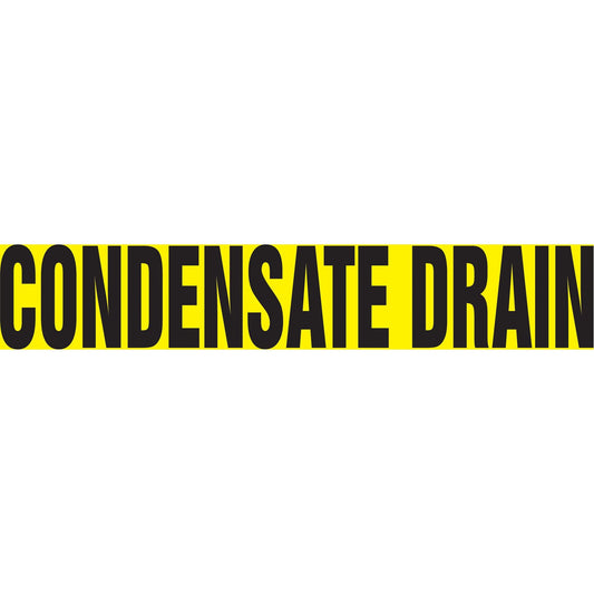 Marqueur de tuyau Snap Tite™ "Drain de condensat", à encliqueter, 9" H x 8" L, noir sur jaune