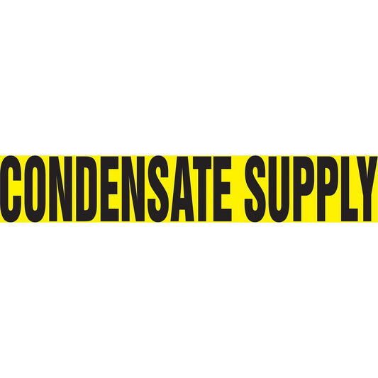 Snap Tite™ "Condensate Supply" Pipe Marker, Snap-On, 9" H x 8" W, Black on Yellow