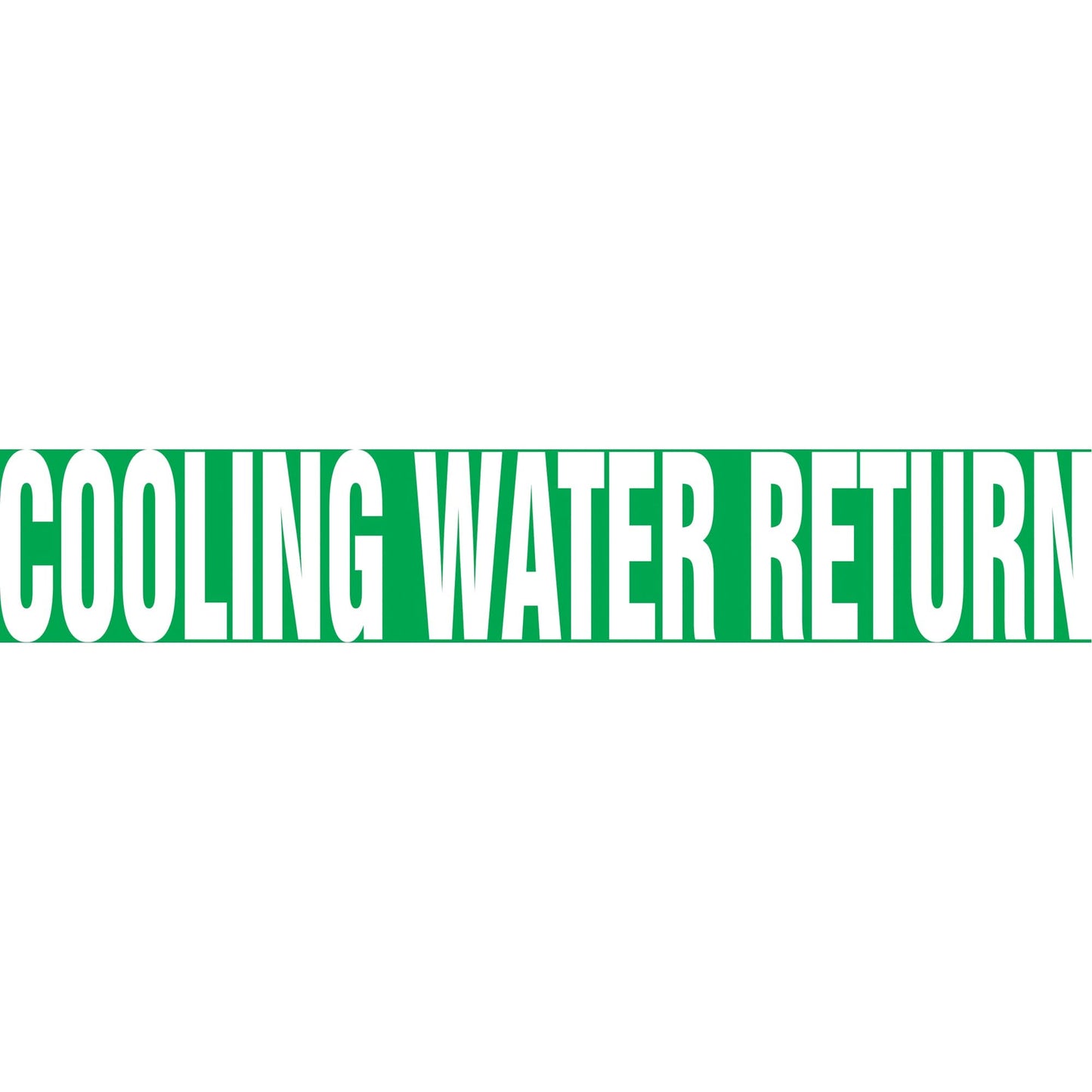 Snap Tite™ "Cooling Water Return" Pipe Marker, Snap-On, 9" H x 8" W, White on Green