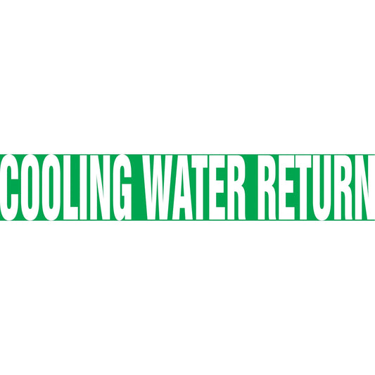 Snap Tite™ "Cooling Water Return" Pipe Marker, Snap-On, 9" H x 8" W, White on Green