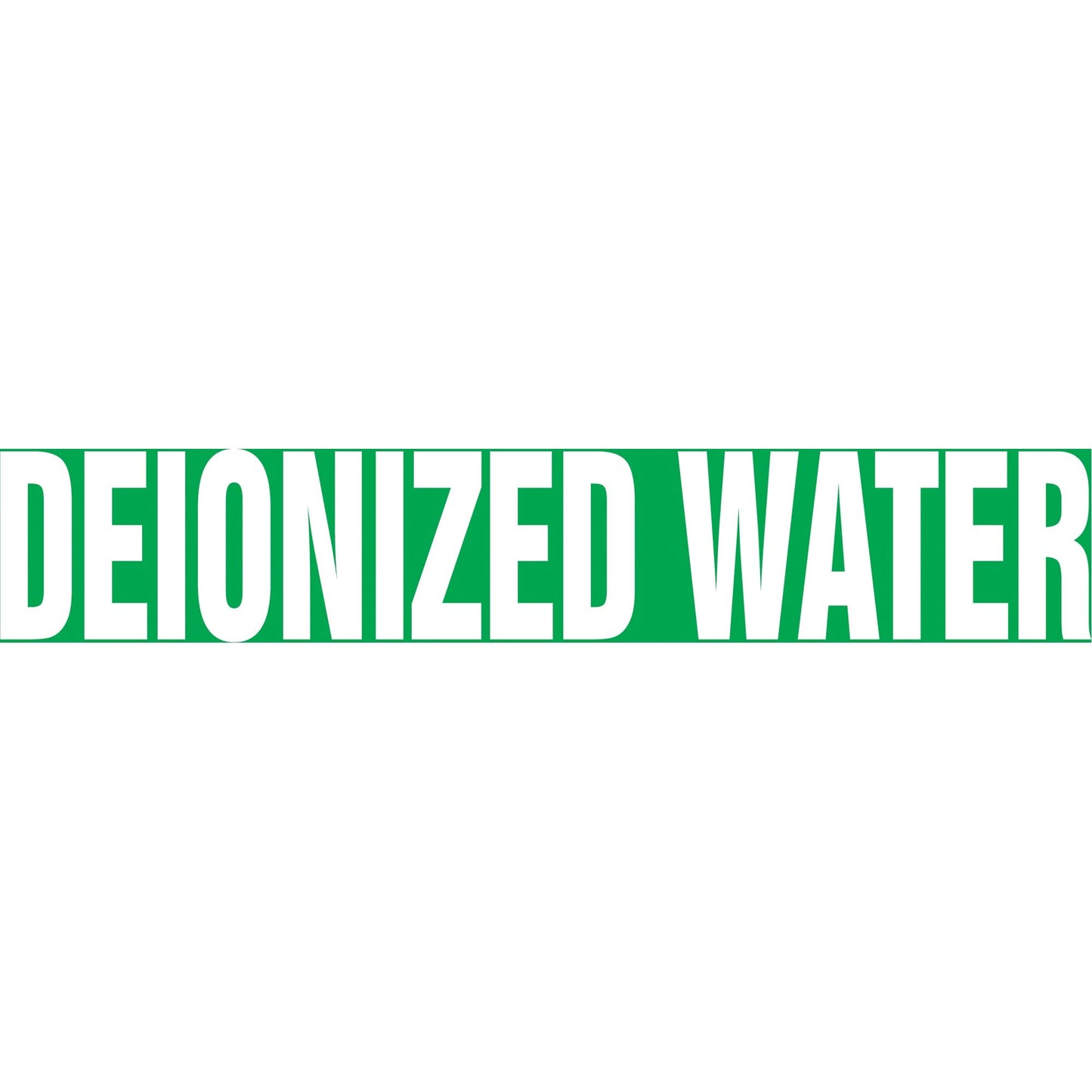 Snap Tite™ "Deionized Water" Pipe Marker, Snap-On, 6" H x 8" W, White on Green