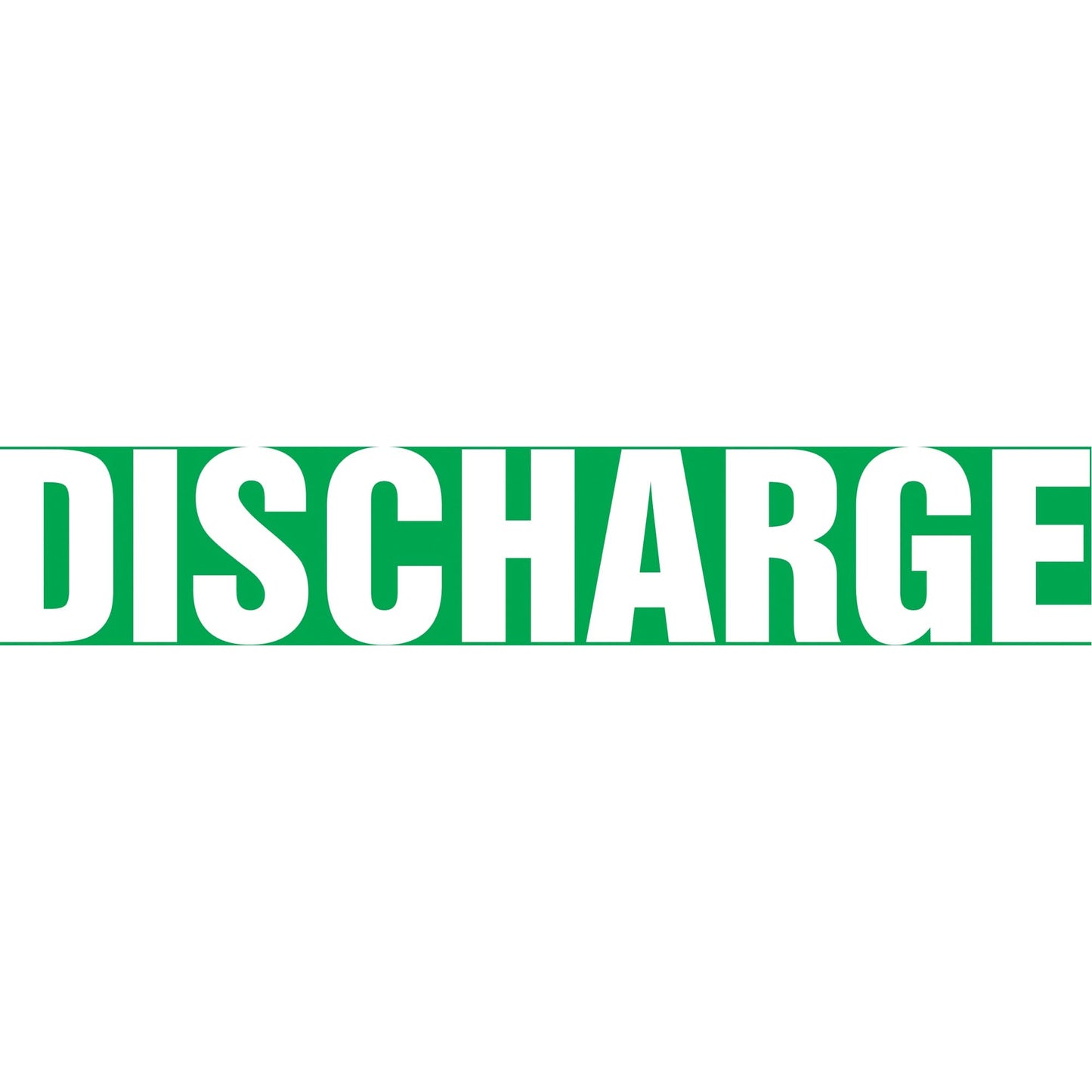 Snap Tite™ "Discharge" Pipe Marker, Snap-On, 6" H x 8" W, White on Green