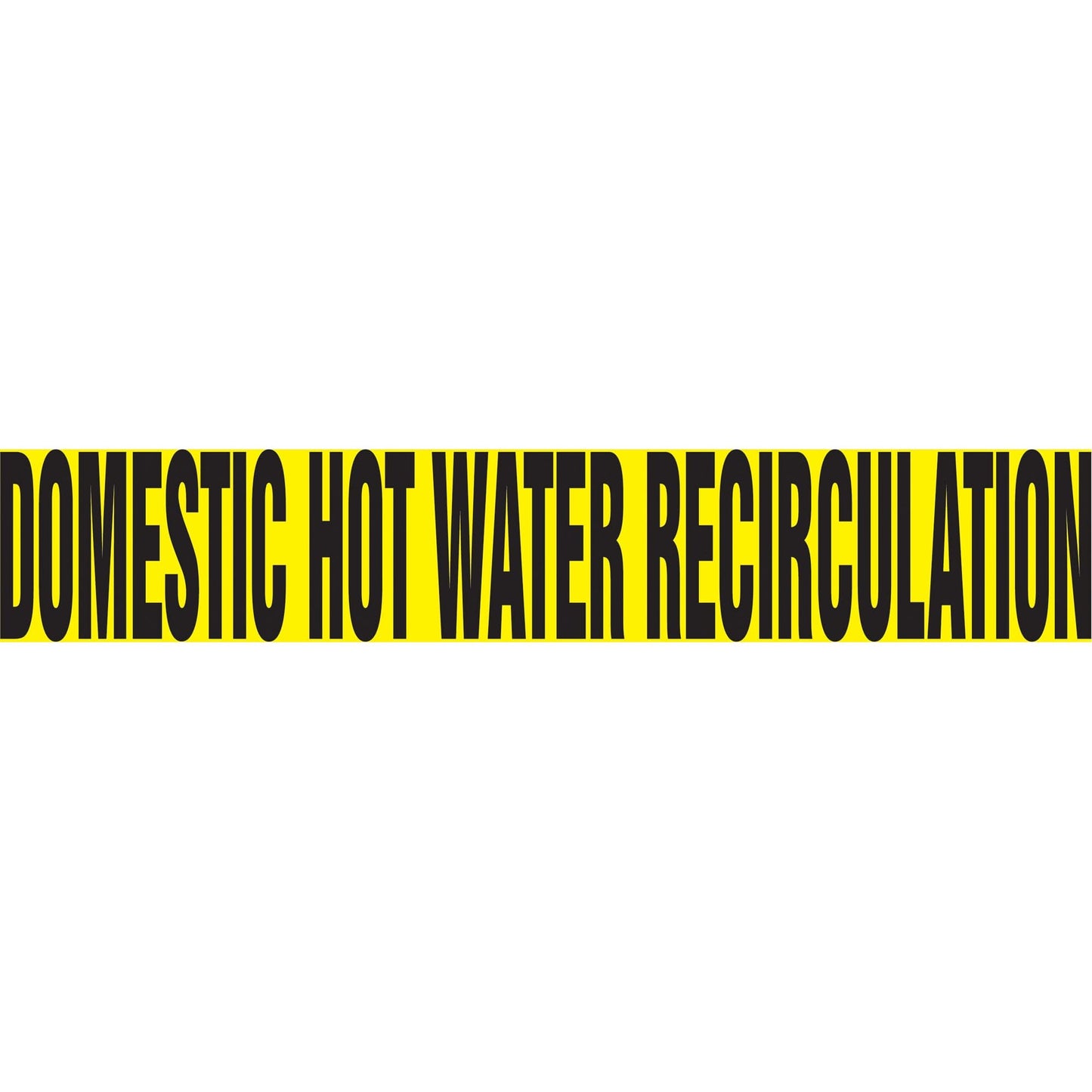 Snap Tite™ "Domestic Hot Water Recirculation" Pipe Marker, Snap-On, 6" H x 8" W, Black on Yellow