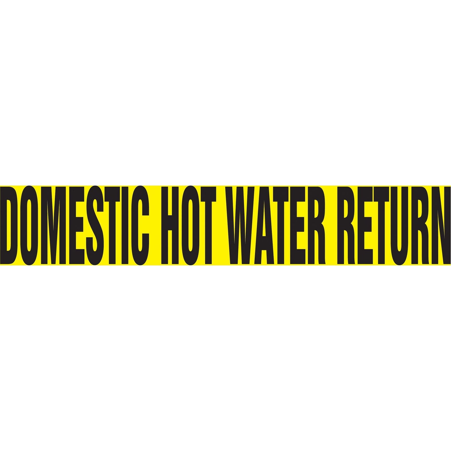 Snap Tite™ "Domestic Hot Water Return" Pipe Marker, Snap-On, 6" H x 8" W, Black on Yellow