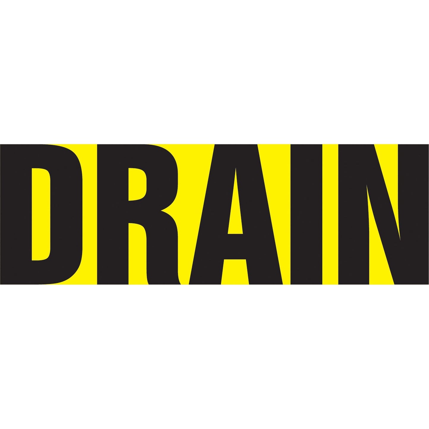 Snap Tite™ "Drain" Pipe Marker, Snap-On, 14" H x 12" W, Black on Yellow