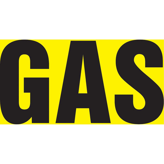 Snap Tite™ "Gas" Pipe Marker, Snap-On, 14" H x 12" W, Black on Yellow