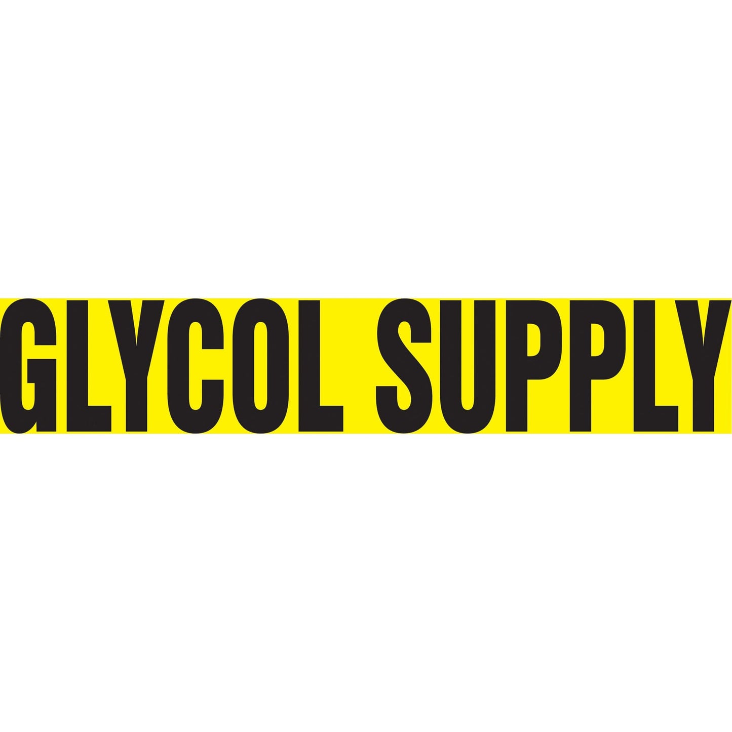 Snap Tite™ "Glycol Supply" Pipe Marker, Snap-On, 6" H x 8" W, Black on Yellow