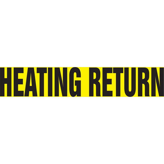 Snap Tite™ "Heating Return" Pipe Marker, Snap-On, 9" H x 8" W, Black on Yellow