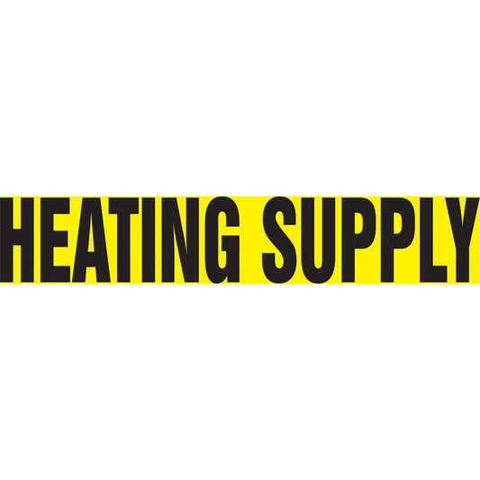 Snap Tite™ "Heating Supply" Pipe Marker, Snap-On, 9" H x 8" W, Black on Yellow