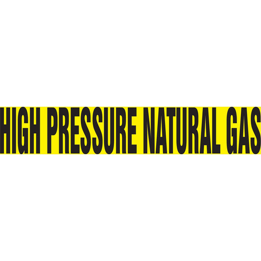 Snap Tite™ "High Pressure Natural Gas" Pipe Marker, Snap-On, 6" H x 8" W, Black on Yellow