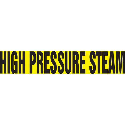 Snap Tite™ "High Pressure Steam" Pipe Marker, Snap-On, 9" H x 8" W, Black on Yellow