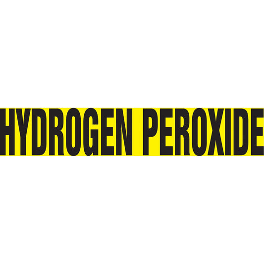 Snap Tite™ "Hydrogen Peroxide" Pipe Marker, Snap-On, 6" H x 8" W, Black on Yellow