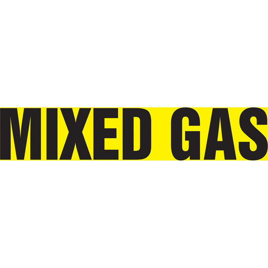 Snap Tite™ "Mixed Gas" Pipe Marker, Snap-On, 14" H x 12" W, Black on Yellow