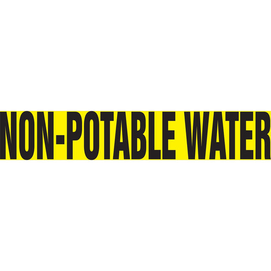 Marqueur de tuyau Snap Tite™ « Eau non potable », à clipser, 9" H x 8" L, Noir sur Jaune