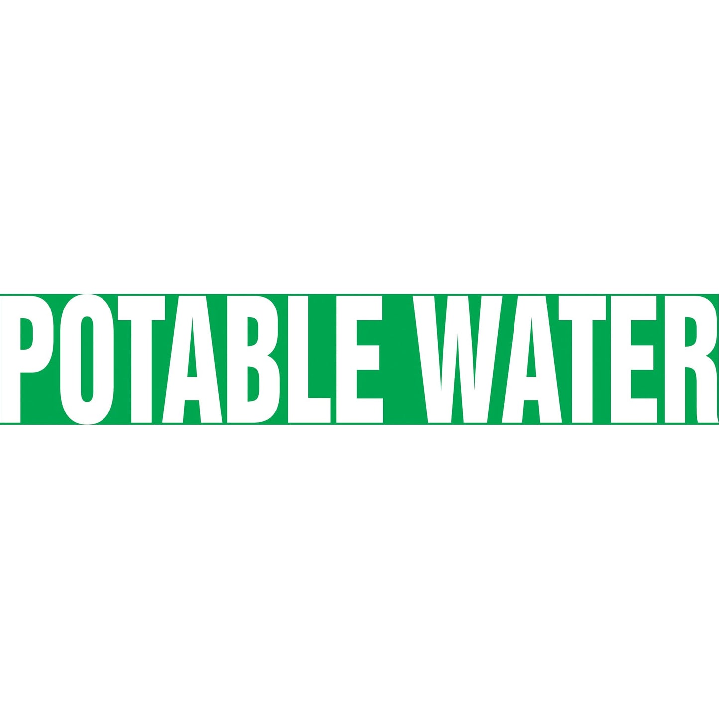 Snap Tite™ "Potable Water" Pipe Marker, Snap-On, 9" H x 8" W, White on Green