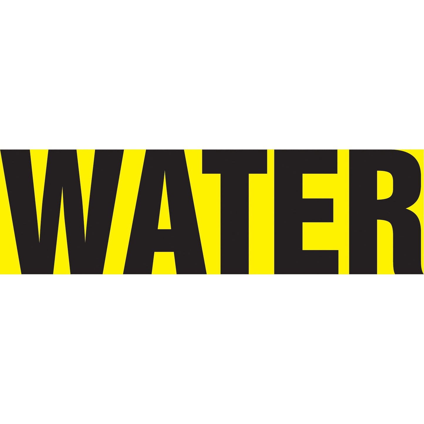Marqueur de tuyau "Eau", autocollant, 1-1/2" H x 8" L, noir sur jaune