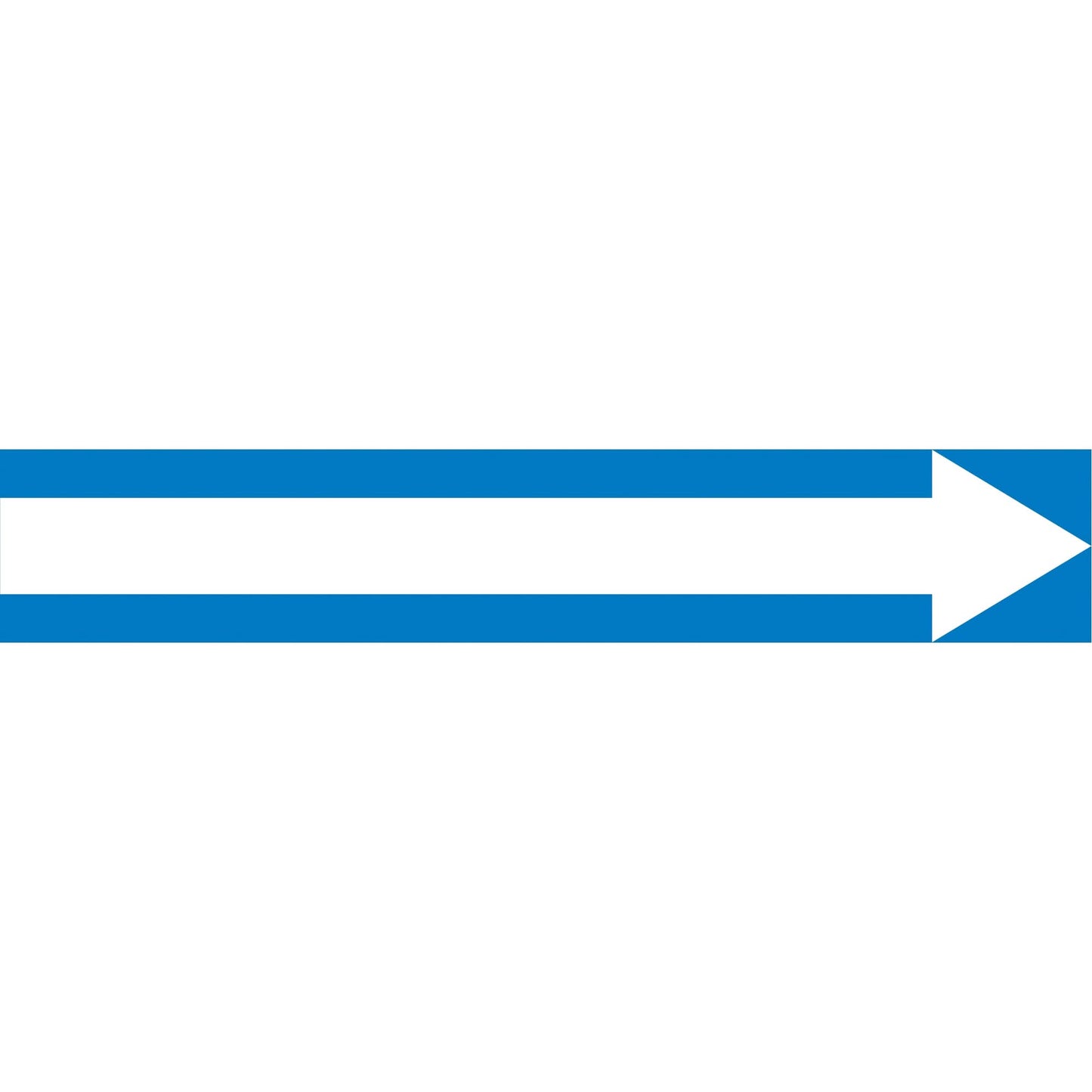 Arrow Pipe Markers, Self-Adhesive, 1-1/2" H x 8" W, White on Blue