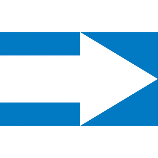 Arrow Pipe Markers, Self-Adhesive, 4" H x 24" W, White on Blue
